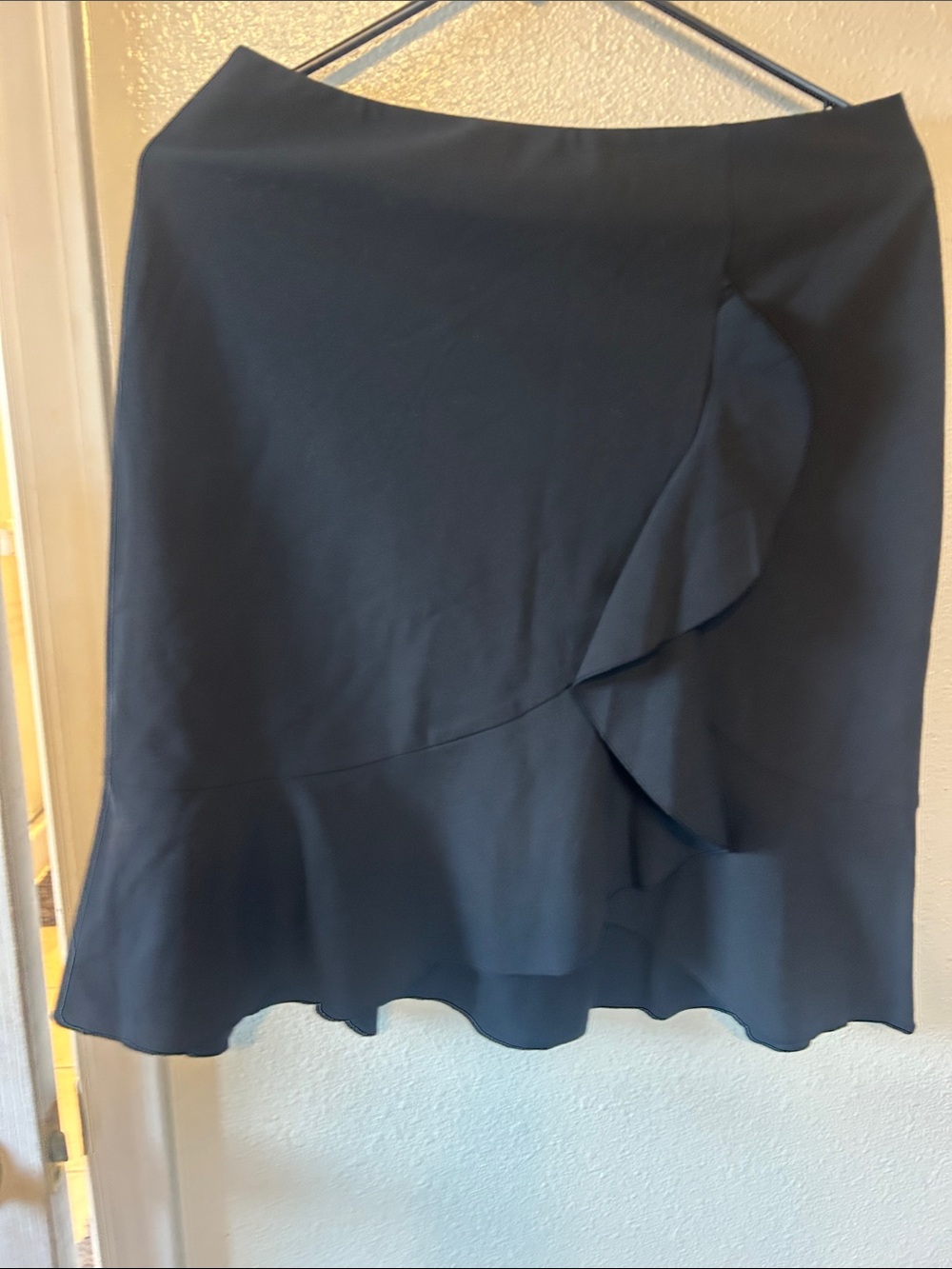 The Limited Black Ruffle A-Line Skirt